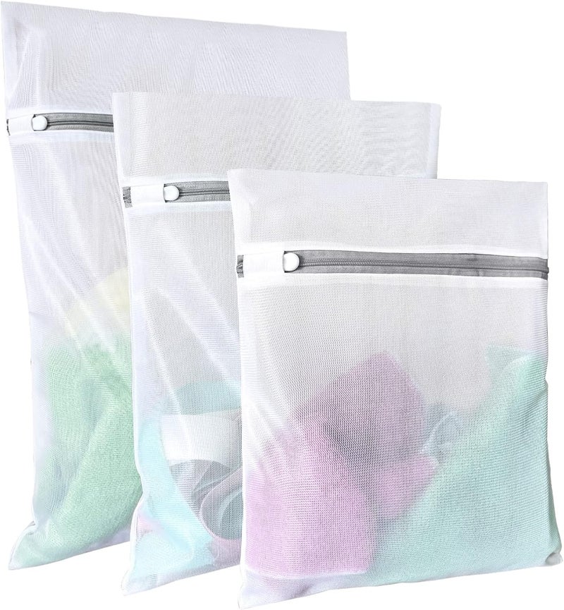 QiNZiN Lingerie Bags for Washing Delicates,Small Fine Mesh Laundry Bags,3Pcs(1 Large,1 Medium,1 Small) - Image 1